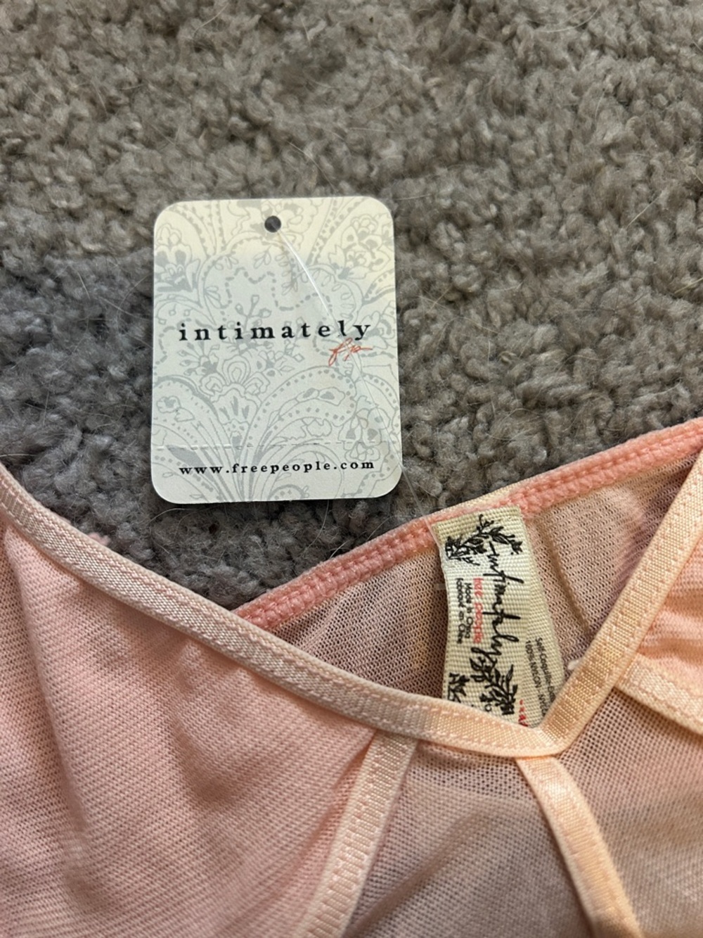 NWT $38 Free People Sheer Pink Frosting Bralette – Size L - Picture 3 of 8
